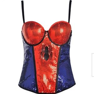 Spider-Girl Sequin Bustier Woman’s Adult Size: M/L